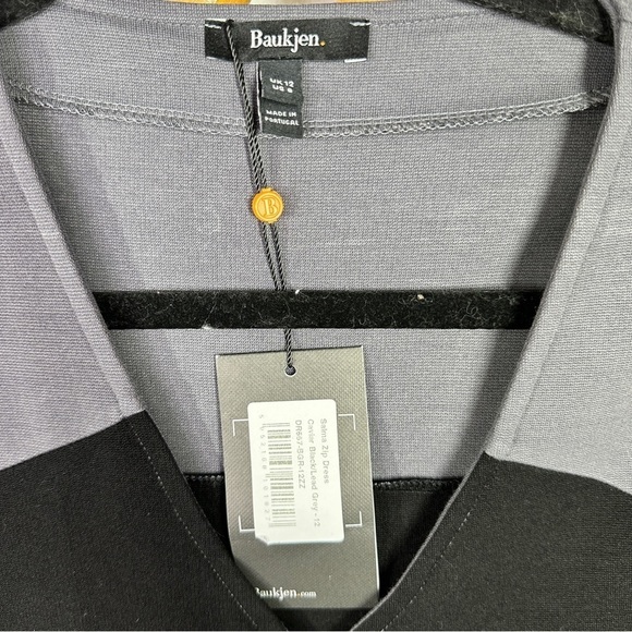 NWT Baukjen Grey Black Zip Dress sz 8 - Picture 2 of 3